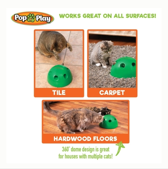 Pets Know Best Pop N Play Interactive Cat Motion Toy, Green - Picture 3 of 12